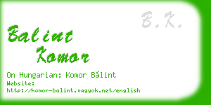 balint komor business card